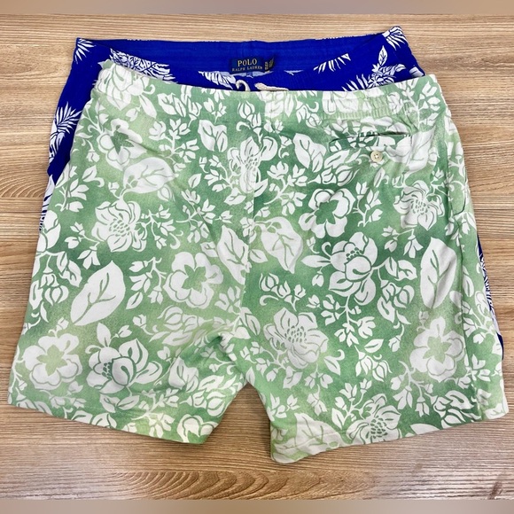 Set of 2 Polo Ralph Lauren Men Tropical Floral Spa Terry Short Size XL - Picture 2 of 8